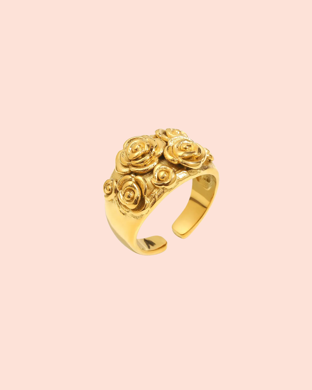 Golden GeoBloom Open Ring