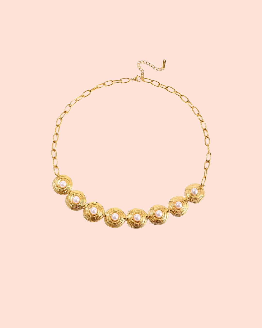 Radiant Pearl Circle Necklace